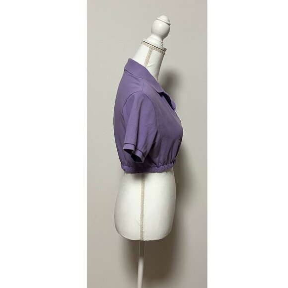 Polo Crop Top, Custom, Purple, Size Small (See Desc), Cinch/Elastic Bottom - Picture 3 of 10